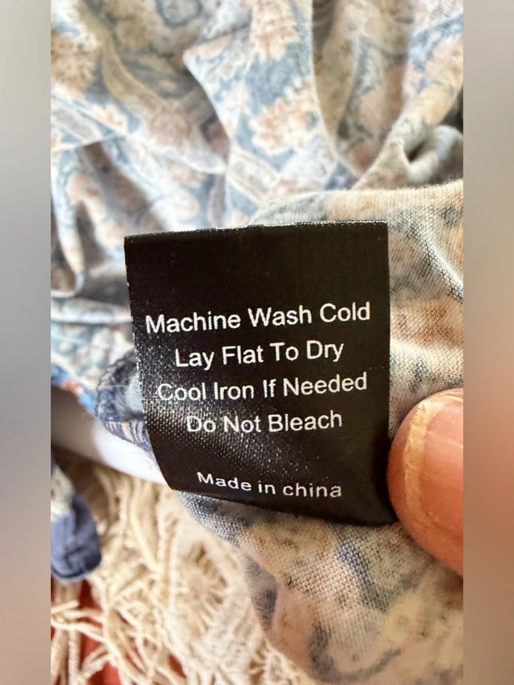 Blue paisley Patterned Boho Long Sleeve Top by POL - Picture 10 of 11